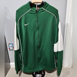 Green nike team zip up jacket size large.